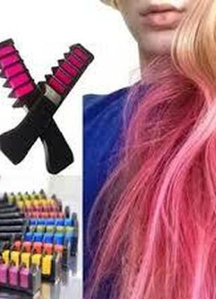 Набор расчесок 6 шт с цветными мелками для волос hair chalk5 фото