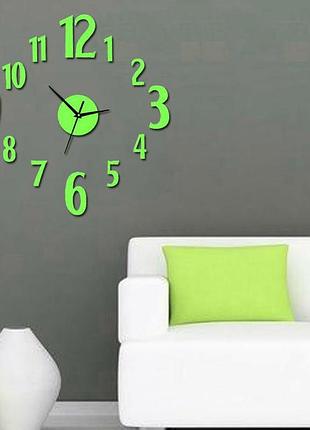 3d годинники настінні 60 см арабські , зелені  годинник на стіну