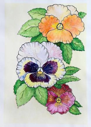 Віоли аквареллю