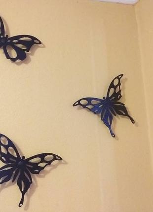 Панно 2д "метелики з металу на стіну"2 фото