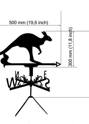 Флюгер на крышу дома "кенгуру пригає" с металла 2 мм2 фото