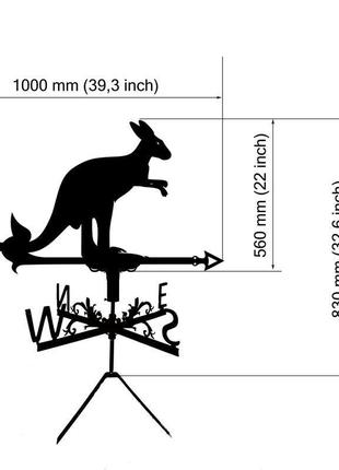 Флюгер на крышу дома "кенгуру" с металла 2 мм4 фото
