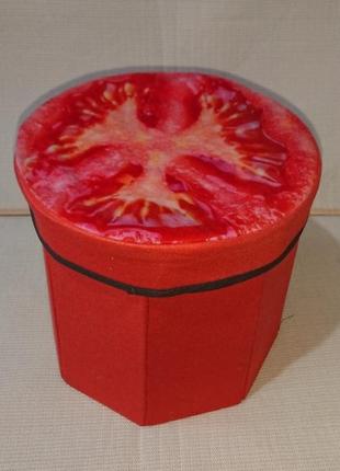 Короб-пуфик для іграшок помідорчик1 фото