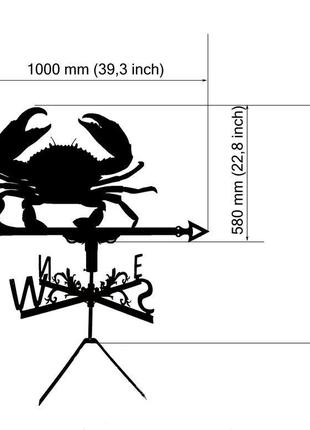 Флюгер на крышу дома "краб" с металла 2 мм4 фото