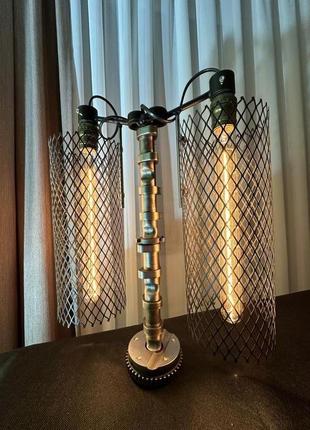 Настільна лампа в стилі лофт/ стимпанк / оригінальні настільні лампи6 фото