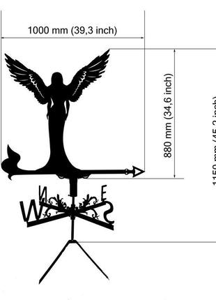 Флюгер на крышу дома "ангел" с металла 2 мм4 фото