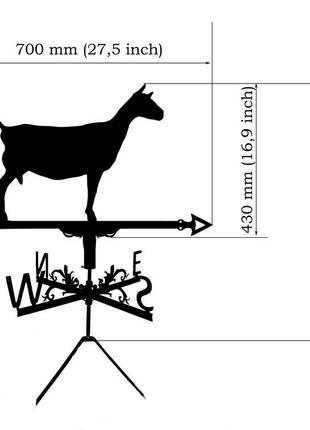 Флюгер на крышу дома "коза" №2 с металла 2 мм3 фото
