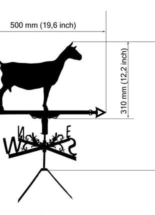 Флюгер на крышу дома "коза" №2 с металла 2 мм2 фото