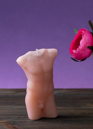 Декоративная свеча фигурная торс мужчины 12926 (телесная)
