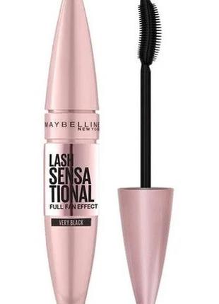 Тушь для ресниц maybelline new york lash sensational full fan effect, black, 9.5 мл