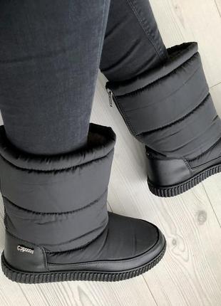 Зимові чоботи чорні дутики2 фото