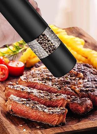 Электрический измельчитель специй мельница солонка перечница перцемолка на батарейках для специй перца соли