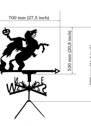 Флюгер на крышу дома "всадник без головы" с металла 2 мм3 фото