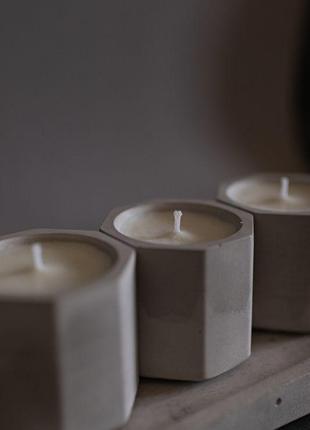 Ароматичні свічки з соєвого воску (3шт.) + гіпсова підставка8 фото
