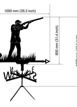 Флюгер на дах будинку "мисливець" №3 з металу 2 мм4 фото