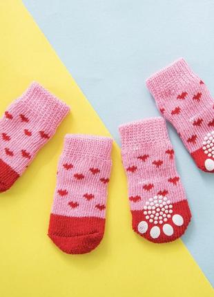 Шкарпетки для собак pet style "рожеві серця" 3