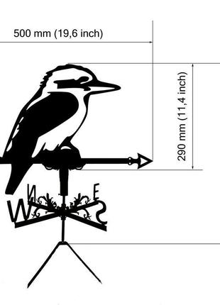 Флюгер на крышу дома "птица кукабара " с металла 2 мм2 фото