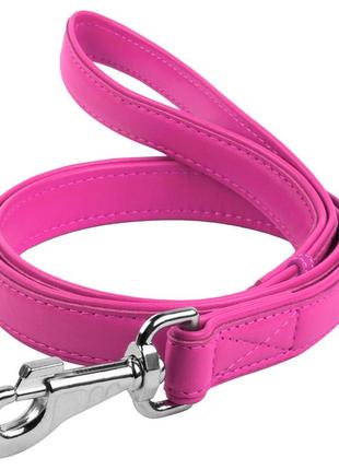 Поводок для собак кожаный waudog glamour, ш 18 мм, дл 122 см розовый