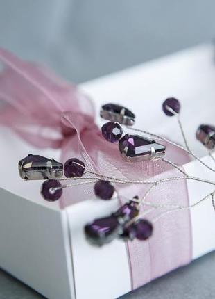 Very peri фиолетовая лиловая шпилька для волос украшение для прически выпускной7 фото