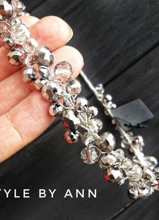 Ободок серебристый ручной работы