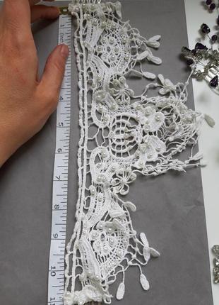 Подвійний гребінь весільна прикраса з мережива з перлами бохо наречена альтернатива фаті вінтаж6 фото
