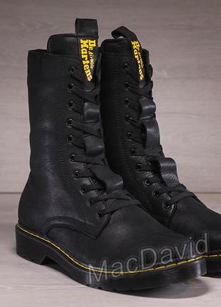 Мужские кожаные ботинки, берцы dr. martens jadon — black1 фото