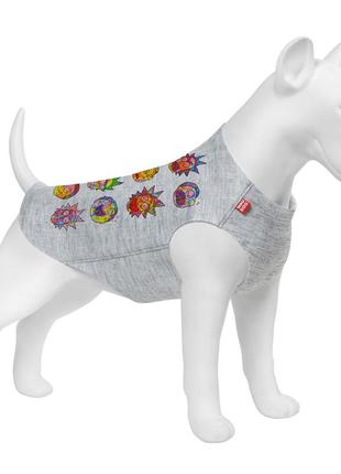 Майка для собак waudog clothes, рисунок "рик и морти 1", xs30, b 40-46 см, с 23-28 см