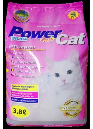 Наполнитель для кошек silica gel power cat, 3.8 л