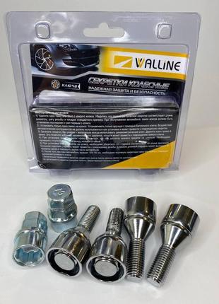 Набір болтів секреток 4шт під конус та 2 ключі 12х1,5х26мм walline 375103 x2