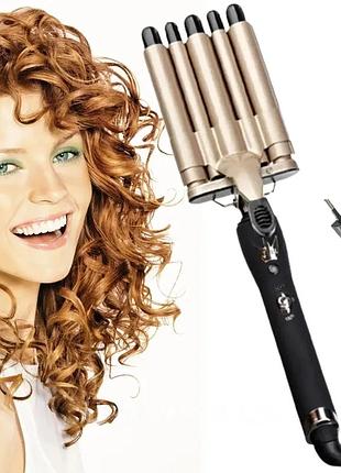 Плойка щипцы для завивки волос  geemy- 2932. профессиональная плойка щипцы. плойка пять волн  для волос