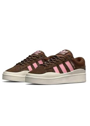 Женские кроссовки adidas originals campus x bad bunny brown pink,удобные спортивные кеды для спорта,демисезонн5 фото