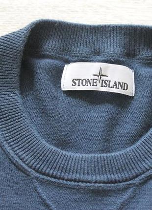 Мужская кофта свитшот stone island оригинал л-хл синяя стон айленд4 фото