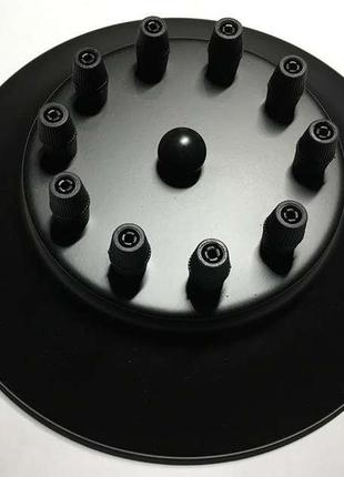 Потолочное основание для светильника  на 10 отверстий (круг 200мм) цвет черный1 фото