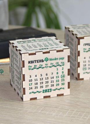 Об'ємний дерев'яний календар з вашим лого2 фото