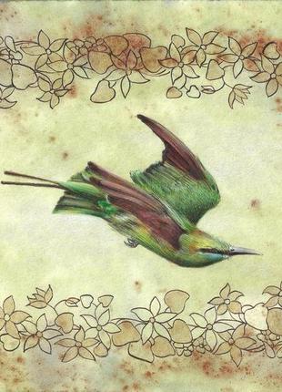 Птичка-невеличка. рисунок, ручная работа, 2022г автор - мишарева наталья10 фото