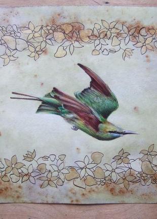 Пташка-невеличка. малюнок, ручна робота, 2022р автор - наталія мишарева7 фото