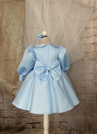 Сукня  блакитна святкова для дівчинки на свято день народження  подарунок3 фото