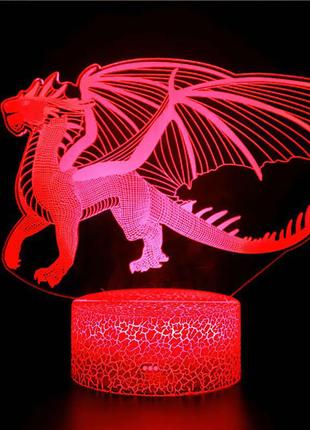 3d светильник сенсорный летящий дракон 15959-2-8