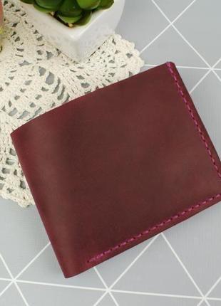 Шкіряний гаманець бордового кольору. жіночий гаманець3 фото