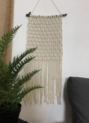 Длинное панно макраме декор стен настенный декор плетеное панно декор в бохо стиле ручная работа хиппи2 фото