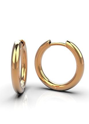 Серьги круглые m с позолотой