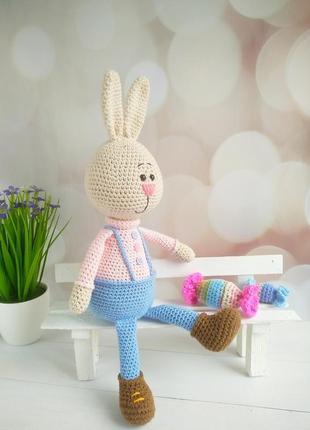 Зайчик.перша іграшка.єко іграшка.