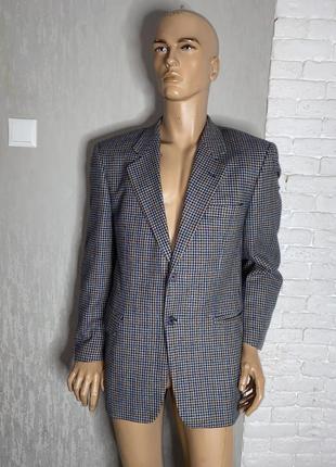 Шерстяной пиджак жакет в принт гусиная лапка шерсть classic men, xxl