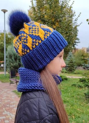 Шапка дитяча, комплект шапка хомут