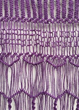 Панно фиолетового цвета из натуральной джутовой веревки с уникальным орнаментом5 фото