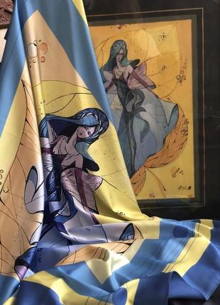 Дизайнерський шовковий платок "фея блакитних снів"