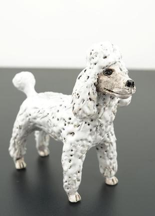 Статуэтка пуделя собачка пудель белый подарок коллекционеру пуделей