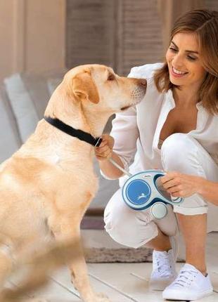 Flexi (флекси) new comfort м - поводок-рулетка для собак средних пород, трос (5 м, до 20 кг) черный3 фото
