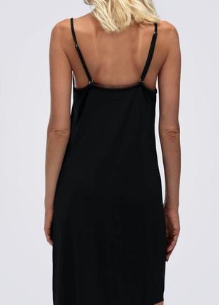 Платье комбинация шелковое, черное2 фото