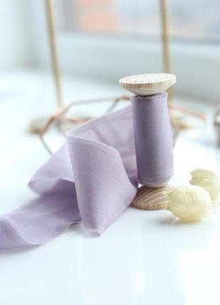 Шовкова стрічка ручного фарбування для весільного декору та оформлення (wisteria)3 фото